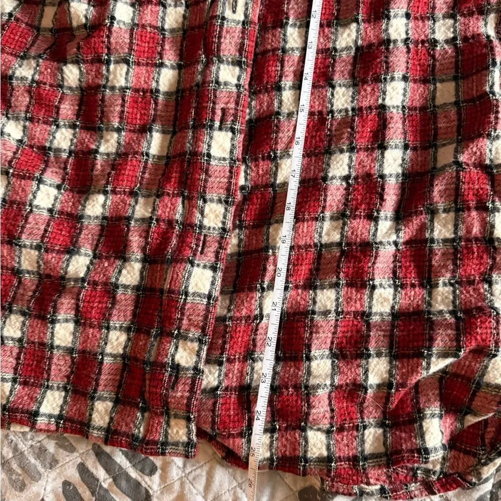 Off-White Wool Red and Black Button Up - Picture 2 of 4